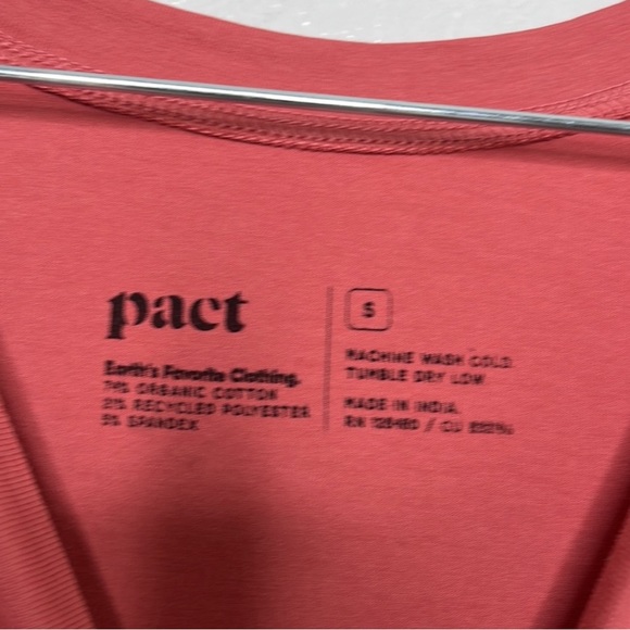 Pact Organic Coral Cotton Long Sleeve Dress Sz S - Picture 2 of 2